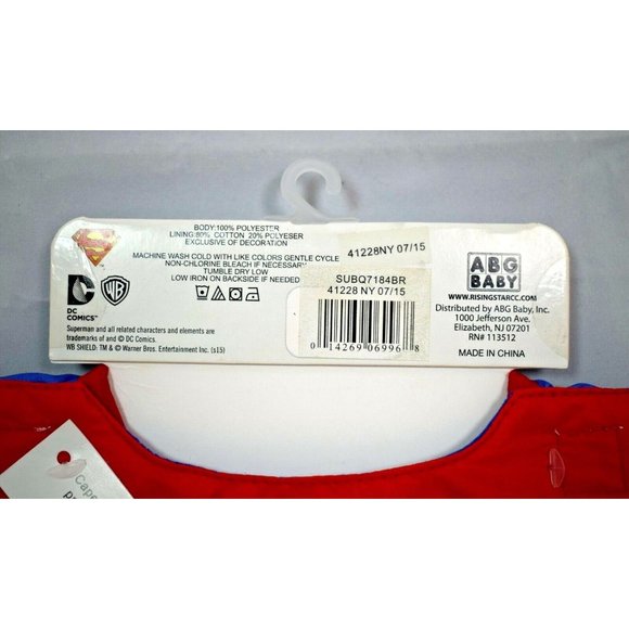 Daily Planet Superman Baby Bib and Cape Set (One Size) ABG Baby (DC Comics) - Picture 4 of 4